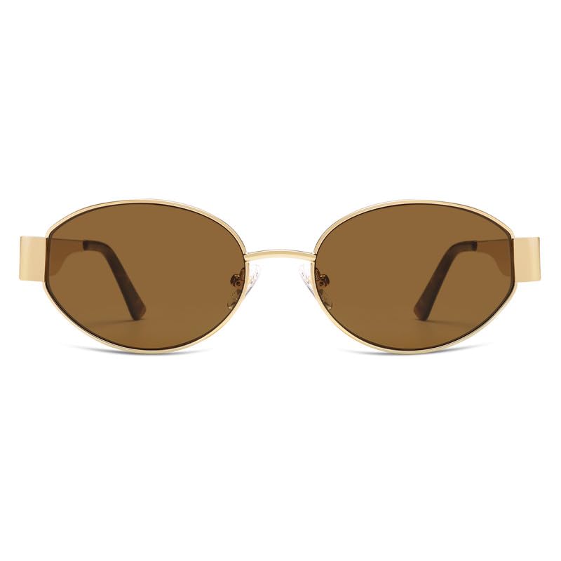 SOJOS Retro Oval Sunglasses for Women Trendy Classic Shades UV400 Protection SJ1256