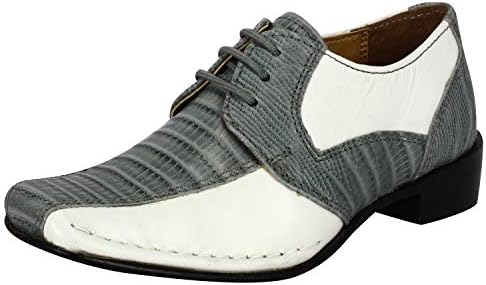 LIBERTYZENO Boys Animal Print Genuine Leather Kids Lace Up Oxford Dress Shoes for Prom Graduation