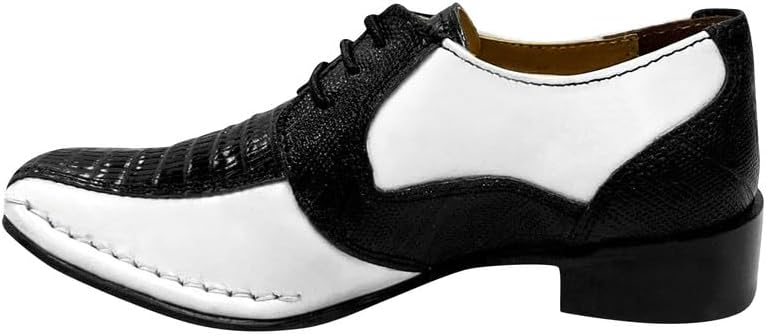 LIBERTYZENO Boys Animal Print Genuine Leather Kids Lace Up Oxford Dress Shoes for Prom Graduation