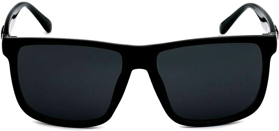 Locs Gangster Oversized Rectangular Horn Rim Sunglasses All Black, mens