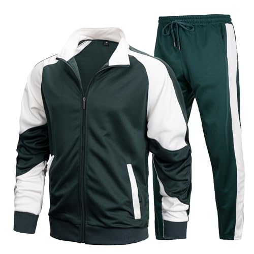 LBL Leading the Better Life Mens Track Suits Casual Full Zip Sweat Suit Active Jackets and Pants 2 Piece Outfits