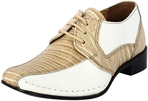 LIBERTYZENO Boys Animal Print Genuine Leather Kids Lace Up Oxford Dress Shoes for Prom Graduation