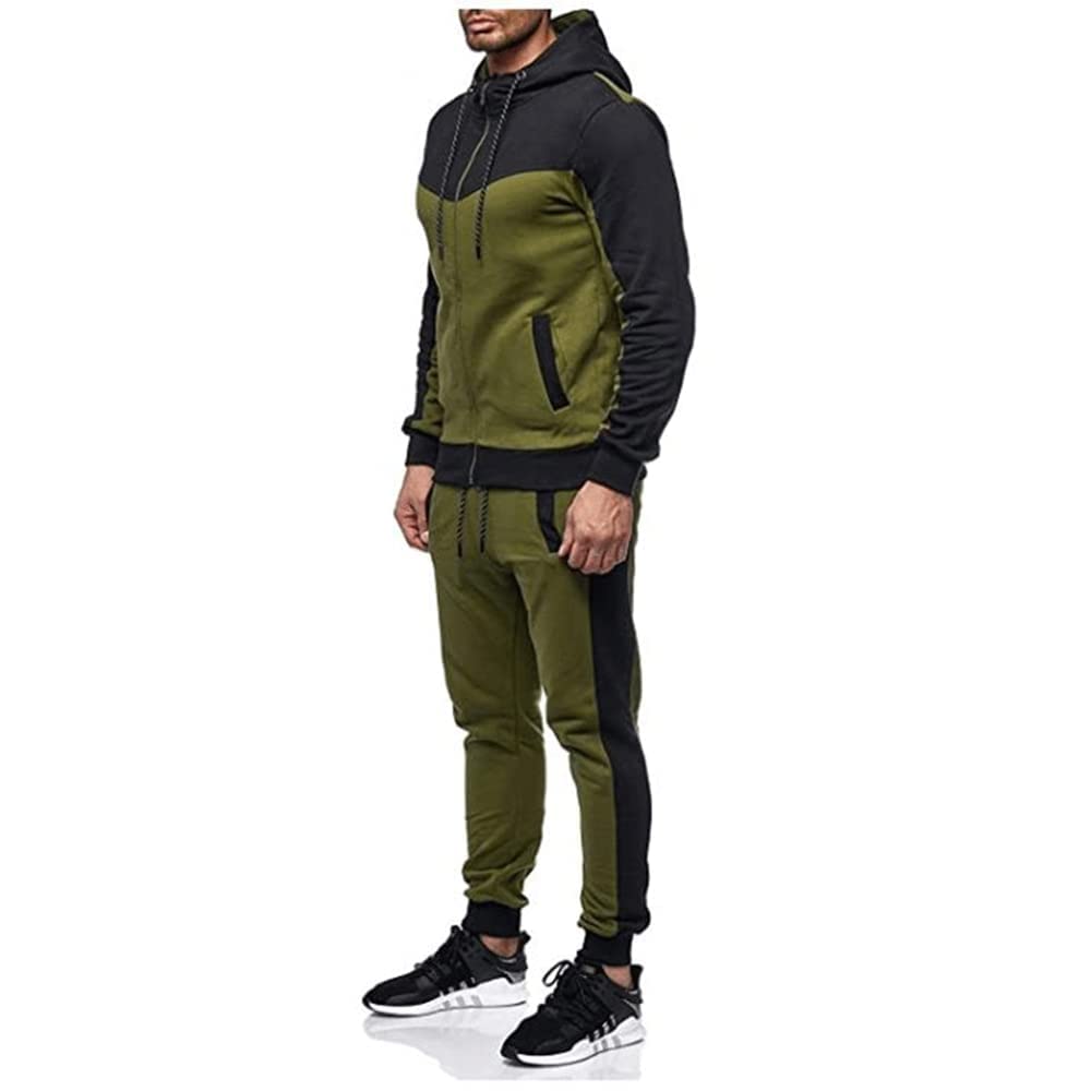 Marine Royal Track Suits for Men Set Full Zip Sweatsuit Outdoor Jogging Men Tracksuits