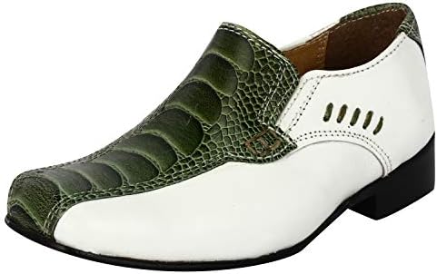 LIBERTYZENO Boys Animal Print Genuine Leather Kids Lace Up Oxford Dress Shoes for Prom Graduation