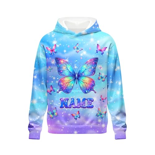 Sweatshirt for Girls - Personalized Pullover Hoodies for Kids - Customized Cute Hooded Gifts for Teen Girls