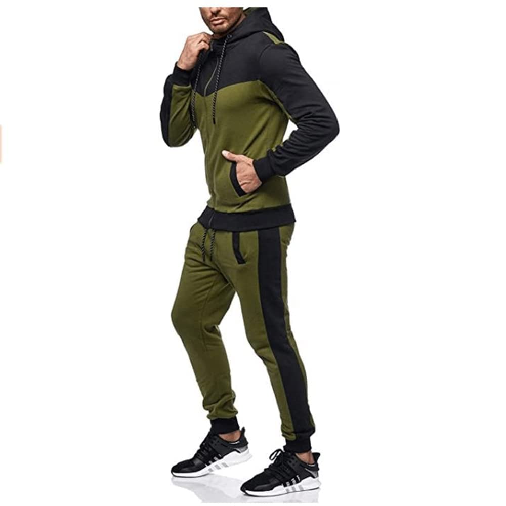 Marine Royal Track Suits for Men Set Full Zip Sweatsuit Outdoor Jogging Men Tracksuits