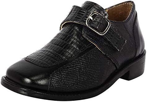 LIBERTYZENO Boys Animal Print Genuine Leather Kids Lace Up Oxford Dress Shoes for Prom Graduation