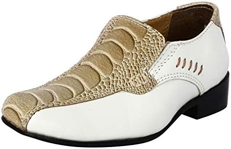 LIBERTYZENO Boys Animal Print Genuine Leather Kids Lace Up Oxford Dress Shoes for Prom Graduation