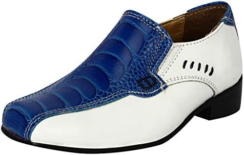 LIBERTYZENO Boys Animal Print Genuine Leather Kids Lace Up Oxford Dress Shoes for Prom Graduation