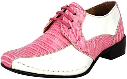 LIBERTYZENO Boys Animal Print Genuine Leather Kids Lace Up Oxford Dress Shoes for Prom Graduation