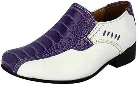 LIBERTYZENO Boys Animal Print Genuine Leather Kids Lace Up Oxford Dress Shoes for Prom Graduation