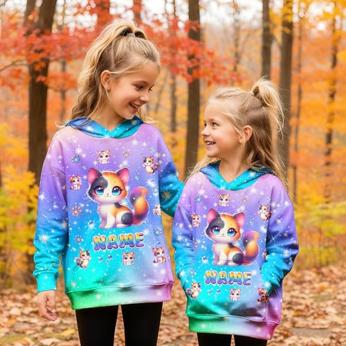 Sweatshirt for Girls - Personalized Pullover Hoodies for Kids - Customized Cute Hooded Gifts for Teen Girls