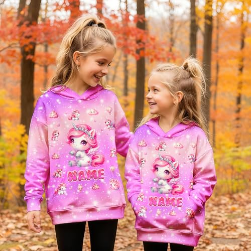 Sweatshirt for Girls - Personalized Pullover Hoodies for Kids - Customized Cute Hooded Gifts for Teen Girls
