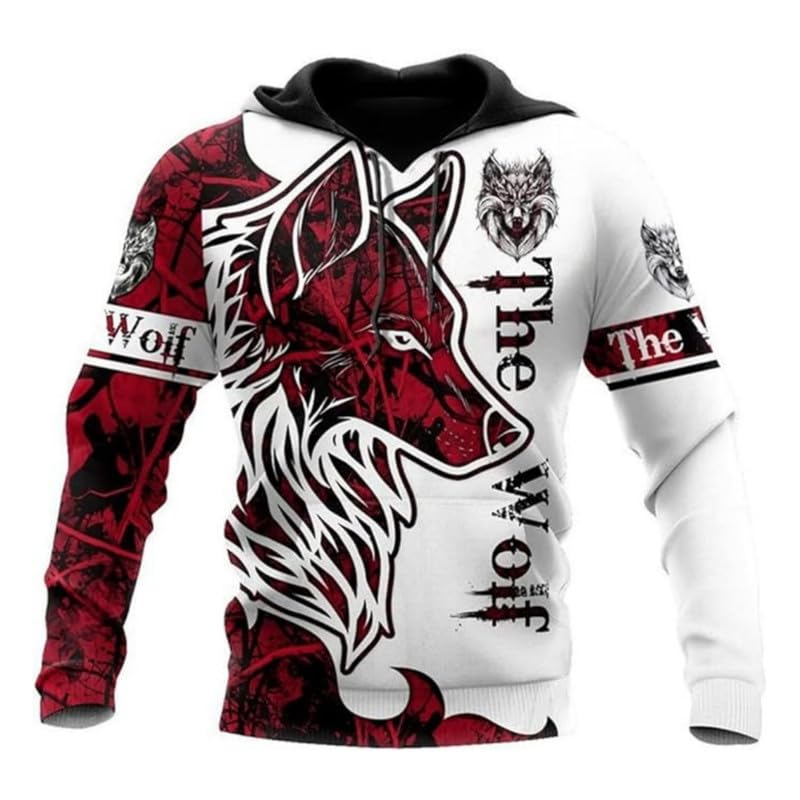 prigridche Wolf & Lion 3D Printed Hoodie Pants Suit Male Autumn Winter Casual Sweashirt Pullover Tracksuit Set
