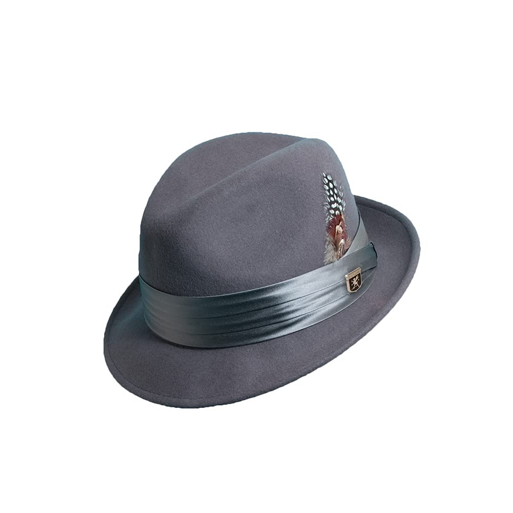 STACY ADAMS Men's Crushable Wool Felt Snap Brim Fedora Hat