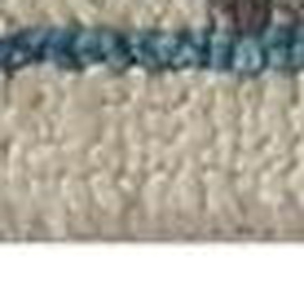 4' X 6' Gray and Ivory Wool Floral Hand Knotted Area Rug
