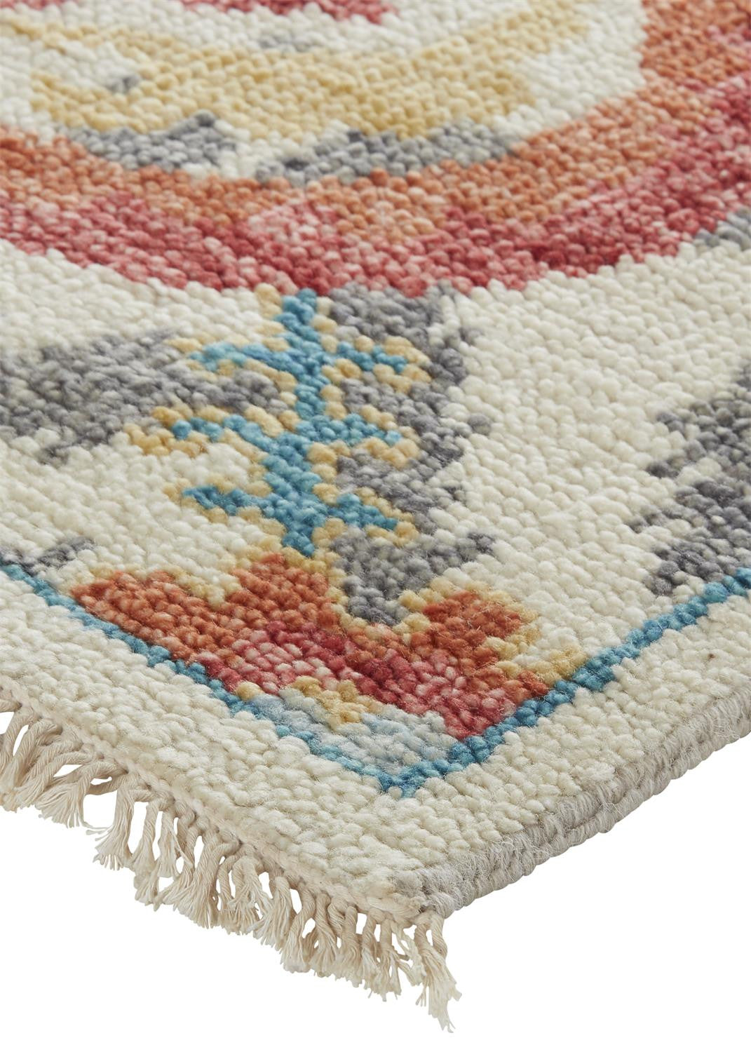 4' X 6' Gray and Ivory Wool Floral Hand Knotted Area Rug
