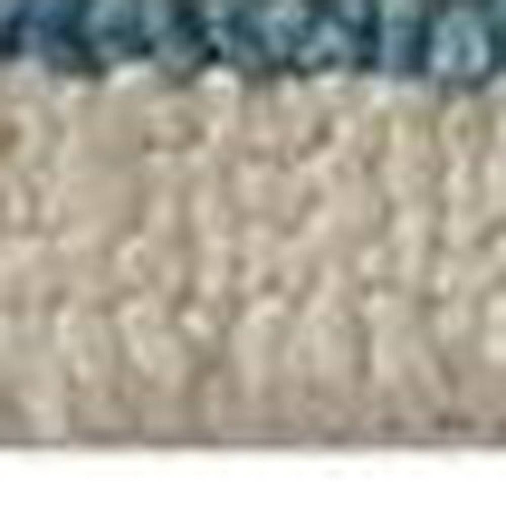 4' X 6' Gray and Ivory Wool Floral Hand Knotted Area Rug
