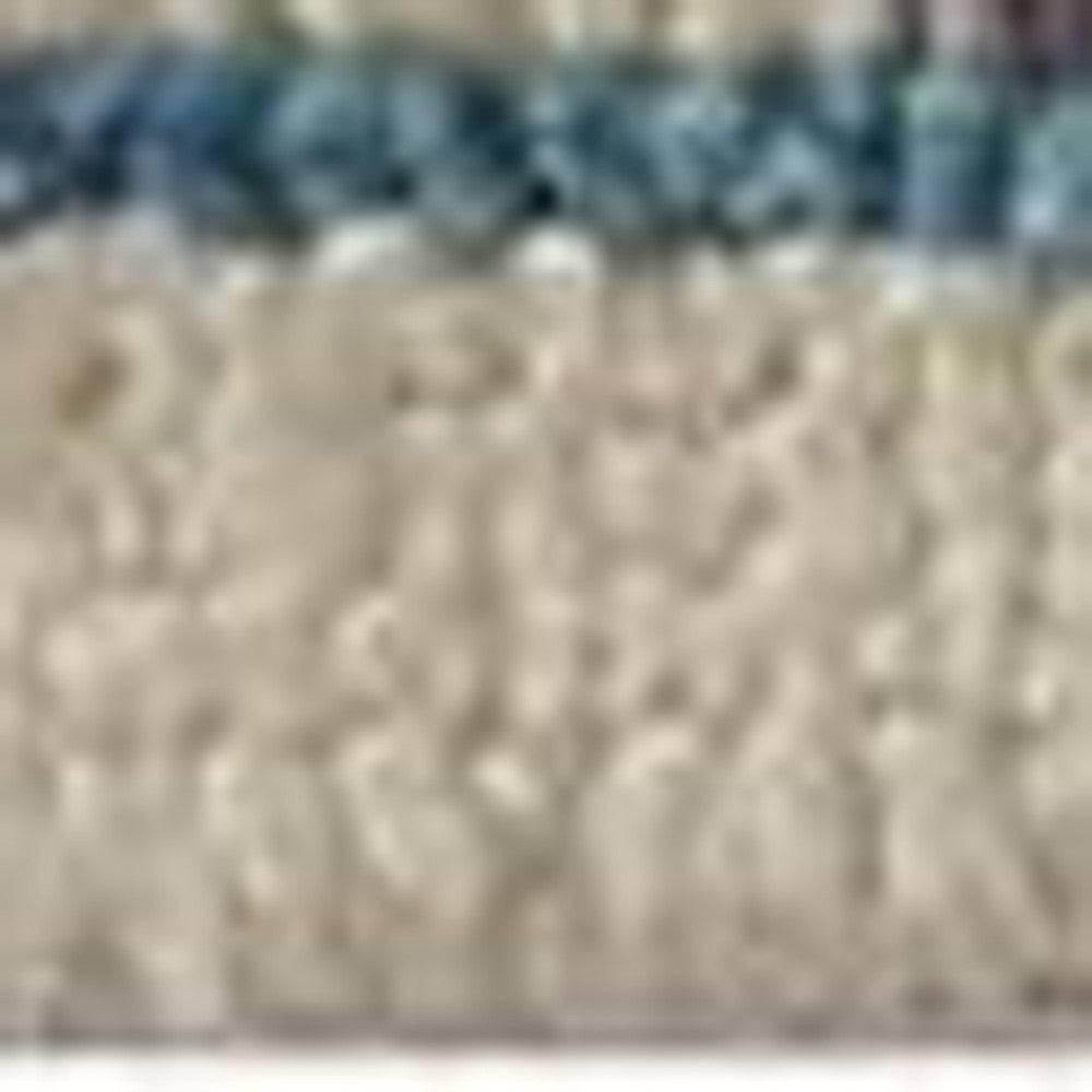 4' X 6' Gray and Ivory Wool Floral Hand Knotted Area Rug