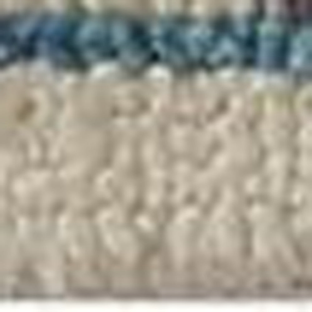 4' X 6' Gray and Ivory Wool Floral Hand Knotted Area Rug