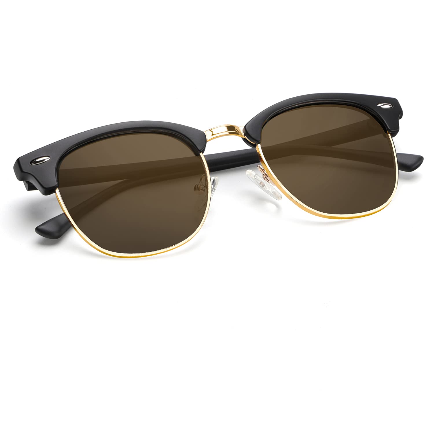 KALIYADI Polarized Sunglasses for Men and Women Semi-Rimless Frame Driving Sun glasses UV Blocking