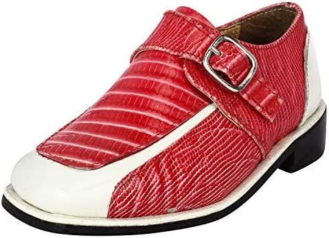 LIBERTYZENO Boys Animal Print Genuine Leather Kids Lace Up Oxford Dress Shoes for Prom Graduation