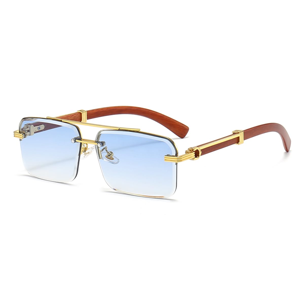 Gleyemor Mens Sunglasses Fashion Rimless Rectangle Sunglasses Square Frameless Sunglasses for Men