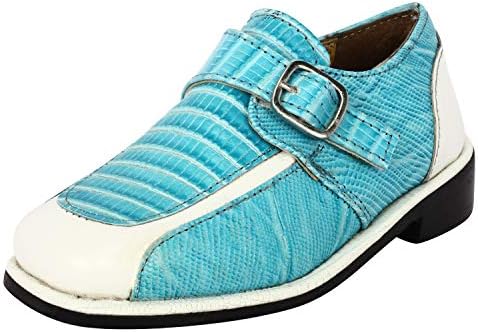 LIBERTYZENO Boys Animal Print Genuine Leather Kids Lace Up Oxford Dress Shoes for Prom Graduation