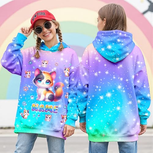 Sweatshirt for Girls - Personalized Pullover Hoodies for Kids - Customized Cute Hooded Gifts for Teen Girls