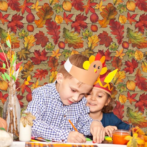 3Pack Fall Leaf Plastic Tablecloth Decorations,Disposable Autumn Orange Leaf Maple Table Cloths for Parties,Rectangle Thanks Giving Table Cover for Kitchen Fall Harvest Thanks Giving Decor,54x108 Inch