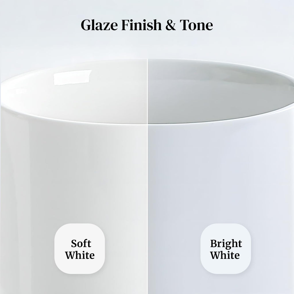 DOWAN 9.8'' Serving Bowls, 86 oz White Serving Platters, Large Ceramic Serving Dishes, Fruit Bowl, Set of 2, for Entertaining, Party, Kitchen, Dinner, Banquet, Housewarming Gift, Soft White