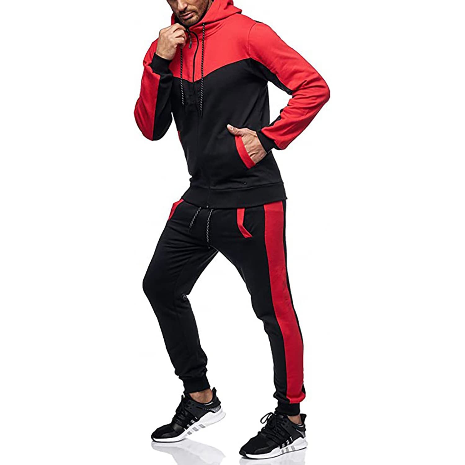 Marine Royal Track Suits for Men Set Full Zip Sweatsuit Outdoor Jogging Men Tracksuits