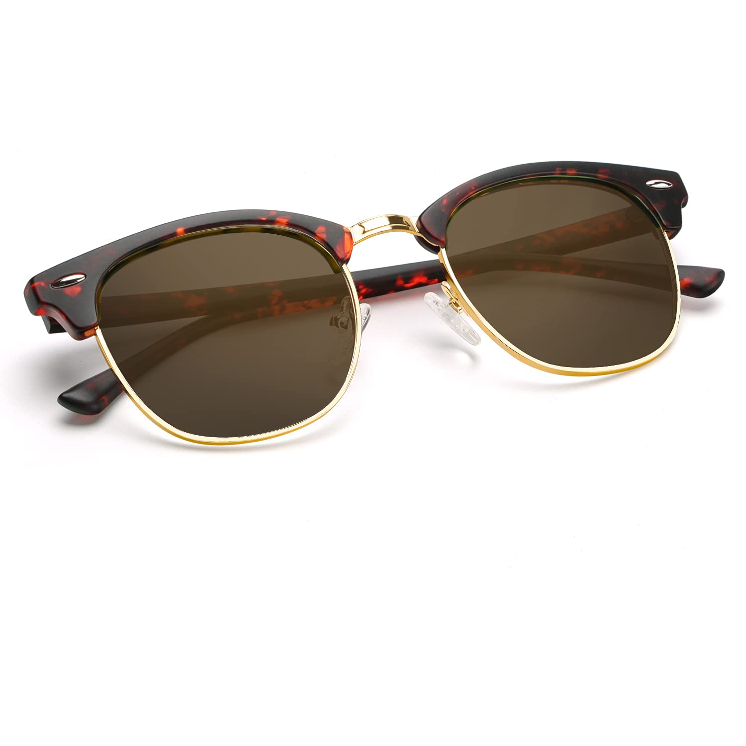 KALIYADI Polarized Sunglasses for Men and Women Semi-Rimless Frame Driving Sun glasses UV Blocking