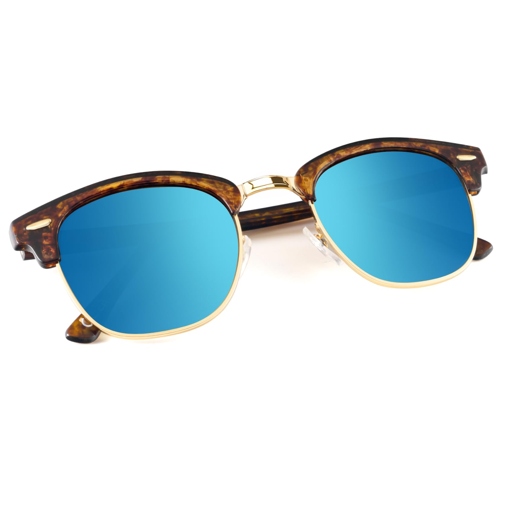 KALIYADI Polarized Sunglasses for Men and Women Semi-Rimless Frame Driving Sun glasses UV Blocking