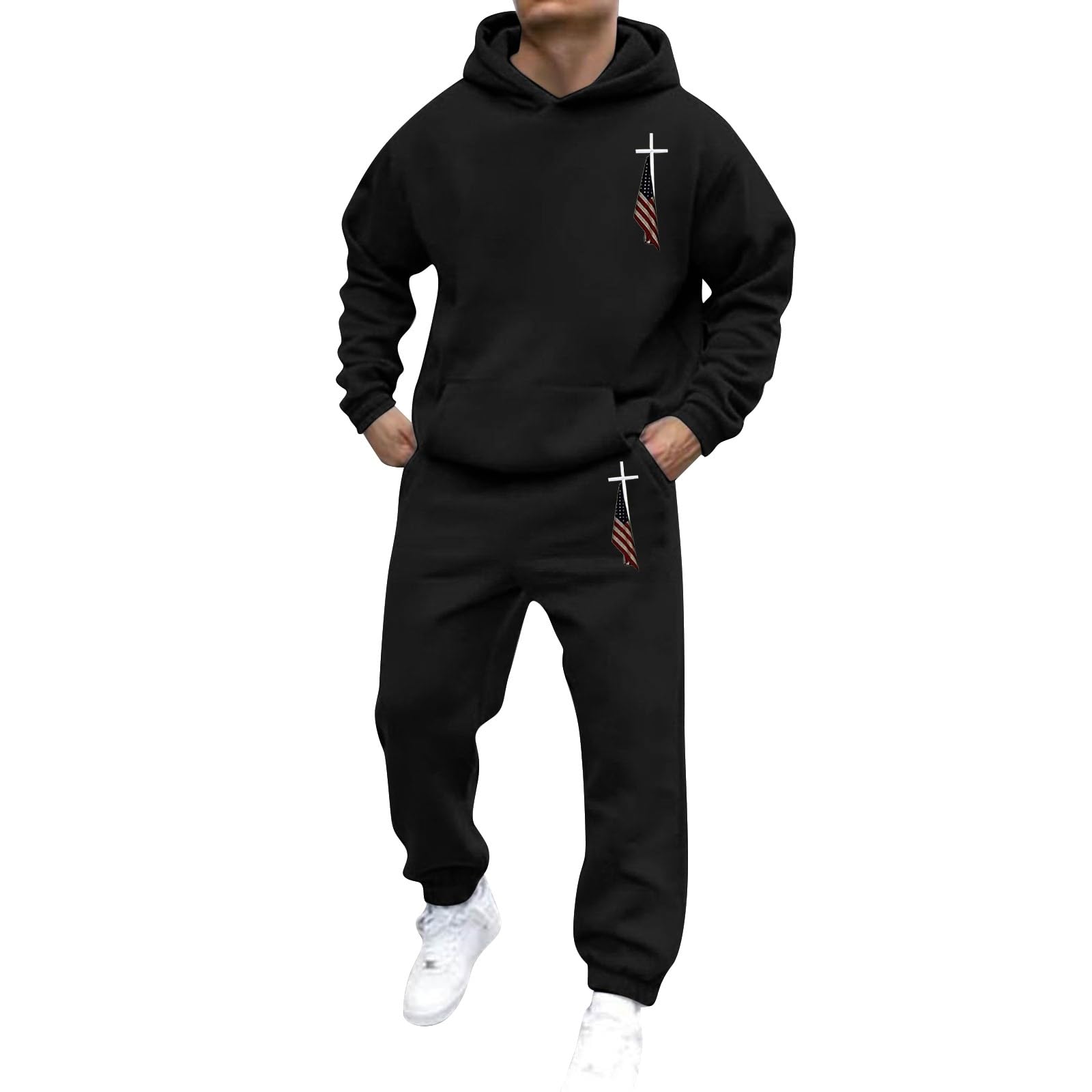 Men's Jogger Set 2 Piece Lounge Sweatshirt Sets Outfits Matching Sweatsuits Two Piece