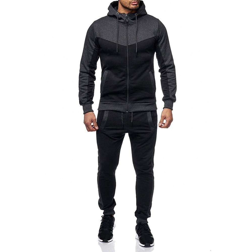 Marine Royal Track Suits for Men Set Full Zip Sweatsuit Outdoor Jogging Men Tracksuits