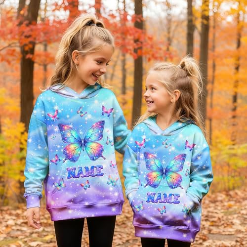 Sweatshirt for Girls - Personalized Pullover Hoodies for Kids - Customized Cute Hooded Gifts for Teen Girls