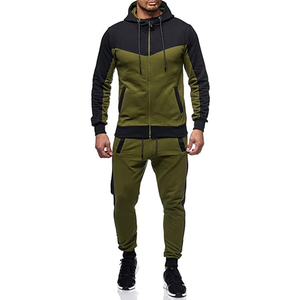 Marine Royal Track Suits for Men Set Full Zip Sweatsuit Outdoor Jogging Men Tracksuits