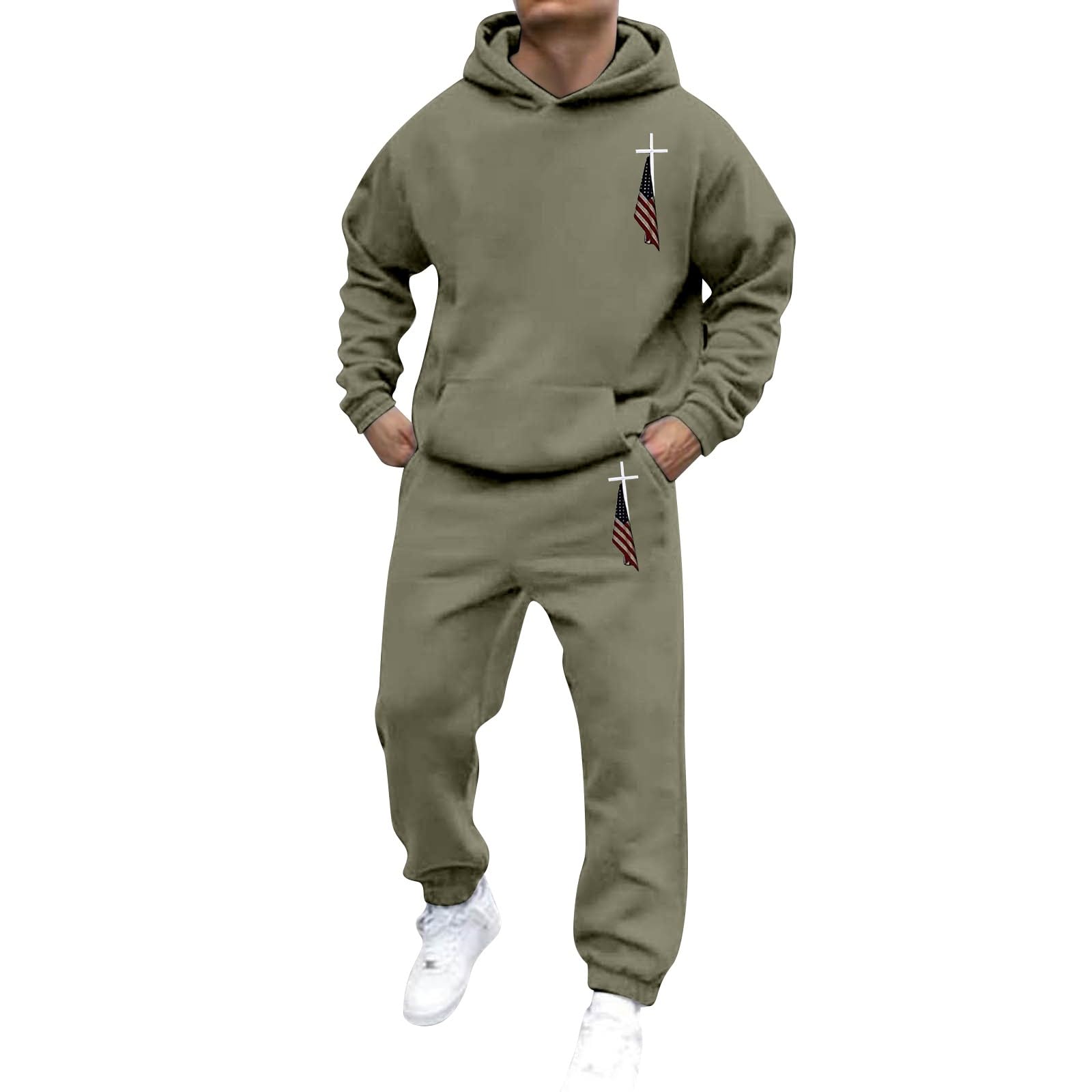 Men's Jogger Set 2 Piece Lounge Sweatshirt Sets Outfits Matching Sweatsuits Two Piece