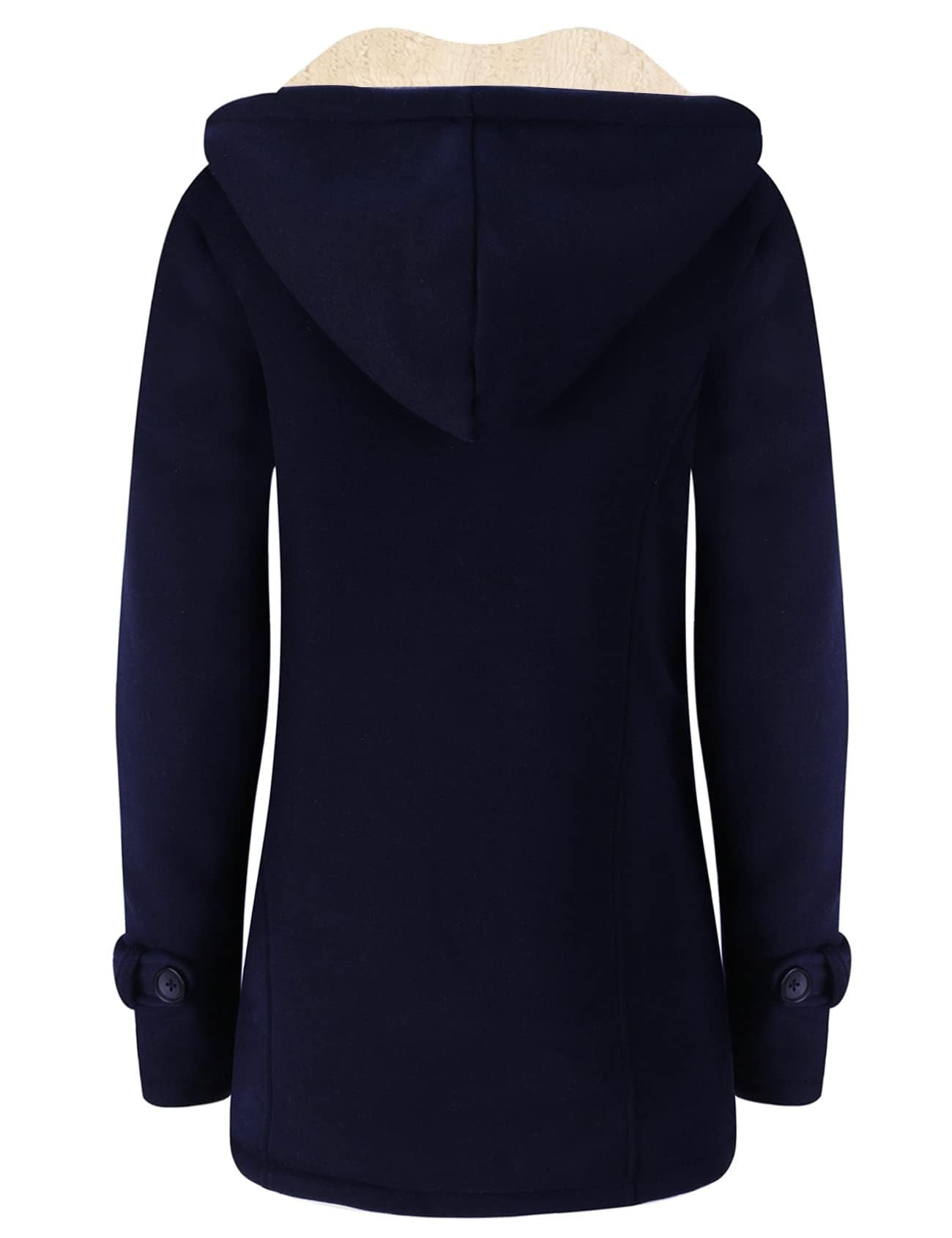 Gihuo Winter Jackets for Women Sherpa Lined Jacket Women Duffle Toggle Coat Hooded Fleece Jacket