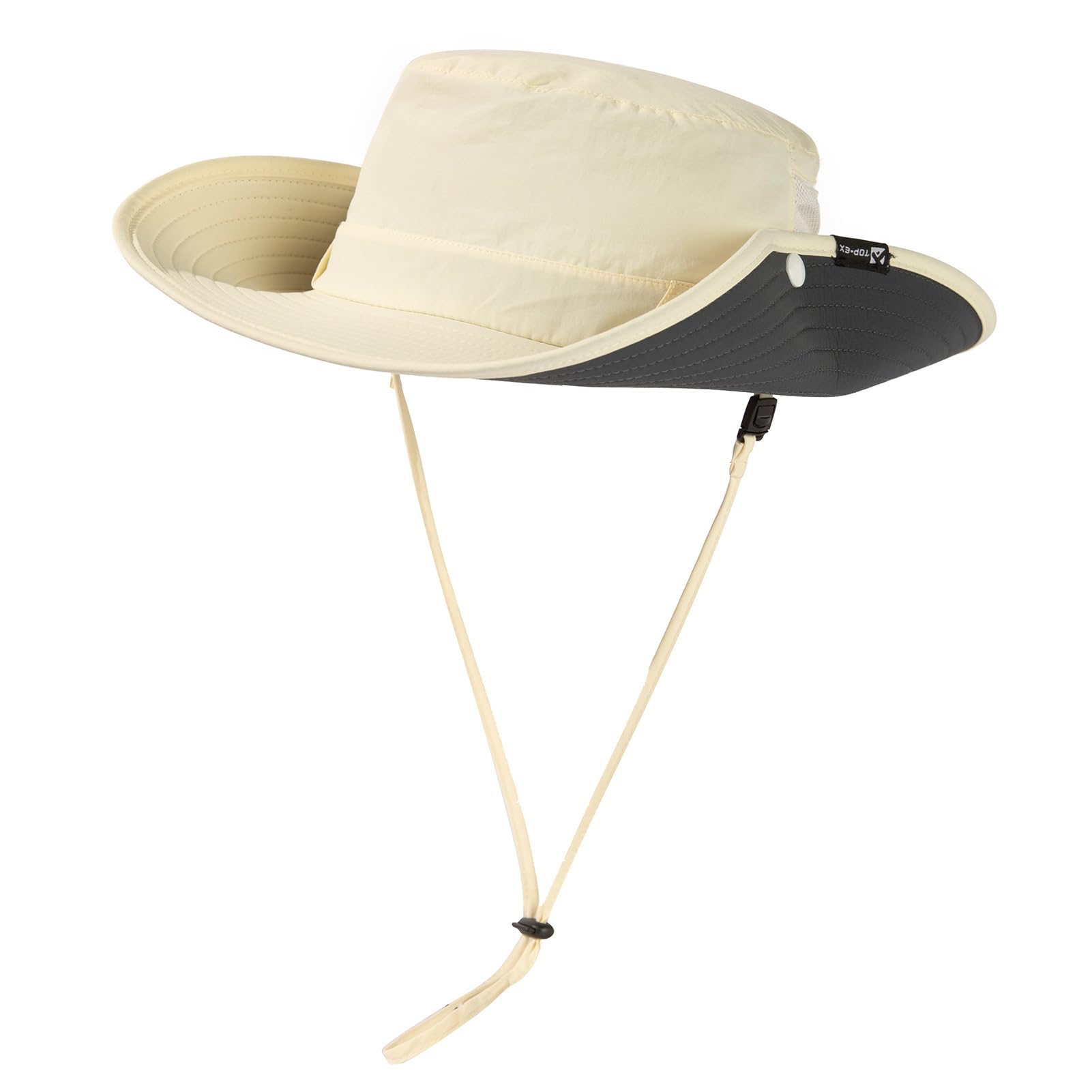 TOP-EX L/XL/XXL UV50+ Waterproof Wide Brim Bucket Sun Hat for Summer Fishing Hiking w/Detachable Strap & Vented Mesh