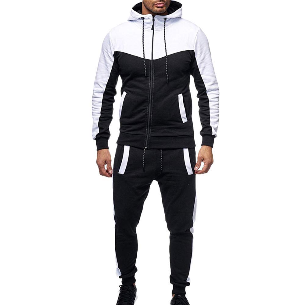 Marine Royal Track Suits for Men Set Full Zip Sweatsuit Outdoor Jogging Men Tracksuits