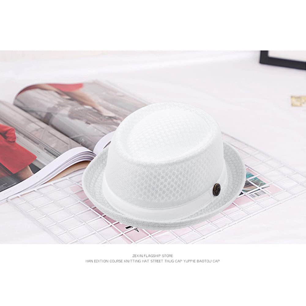 2/6 Pc Summer Mesh Pork Pie Hat 1920S Costume Party Cap for Men Women Unisex