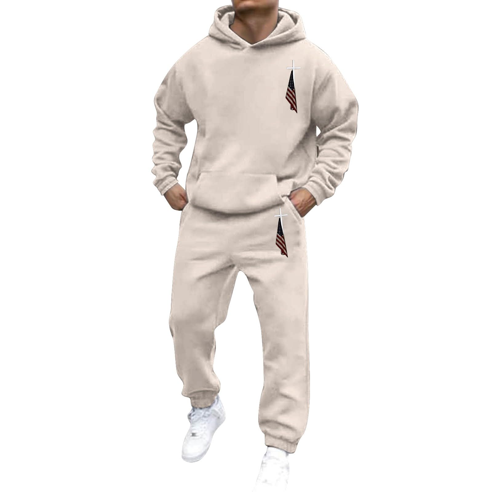 Men's Jogger Set 2 Piece Lounge Sweatshirt Sets Outfits Matching Sweatsuits Two Piece