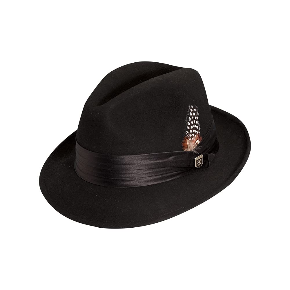 STACY ADAMS Men's Crushable Wool Felt Snap Brim Fedora Hat