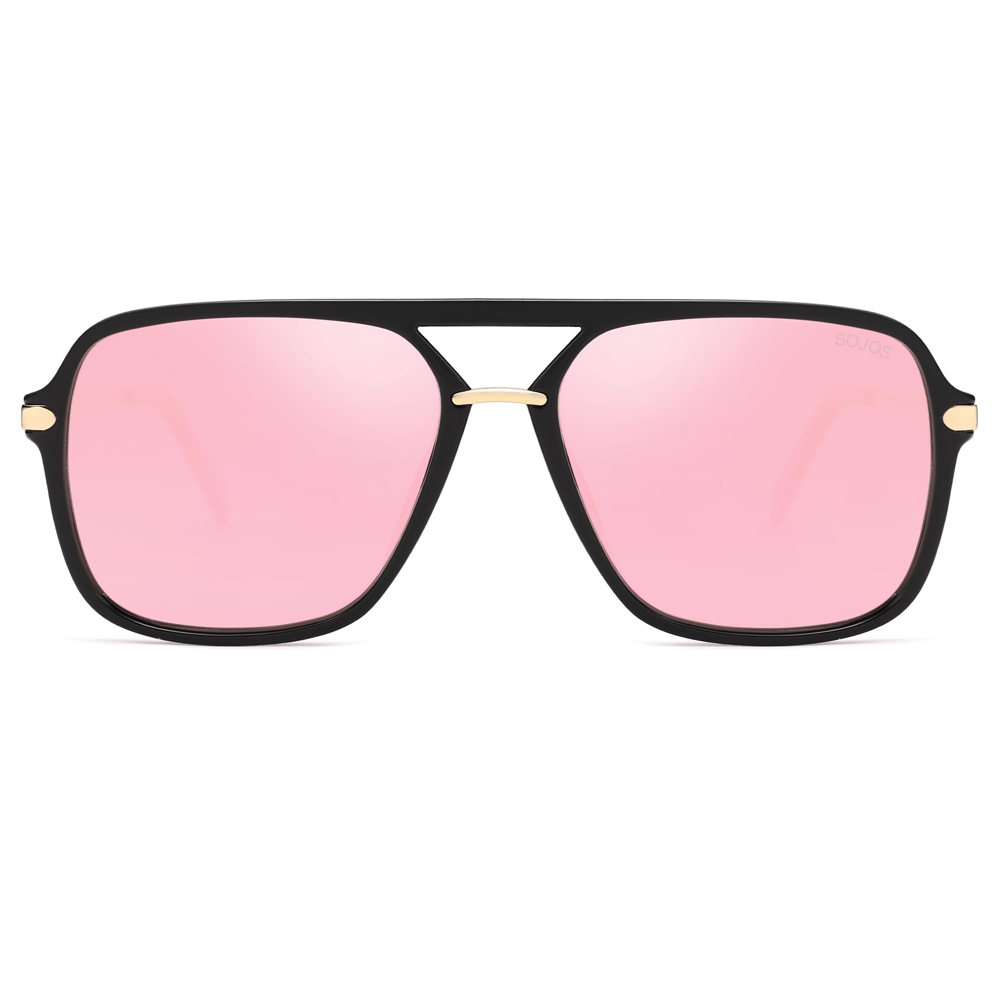 SOJOS Sunglasses for Women & Men, Square, Retro, Polarized Lens, Trendy Aviator, 90s Shades
