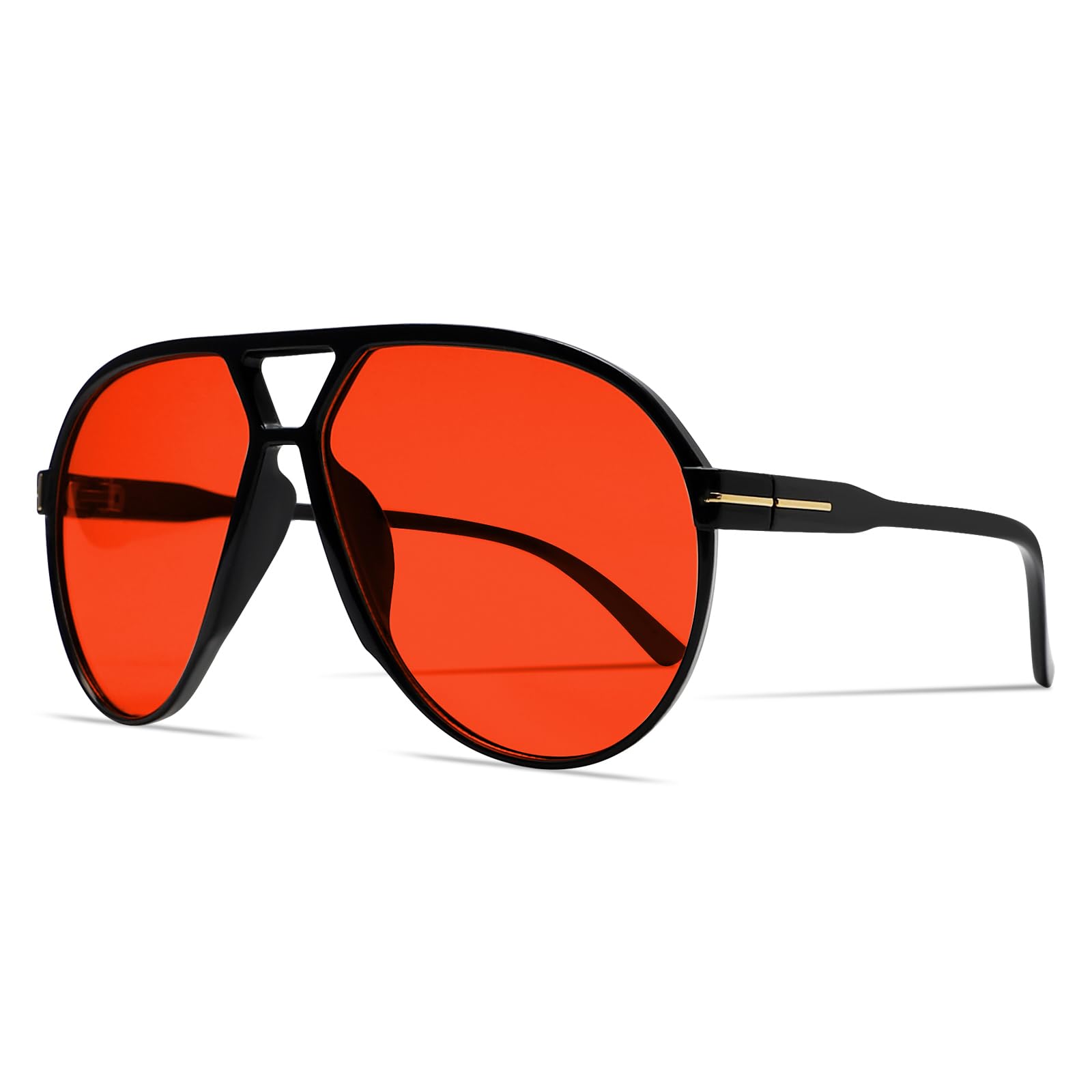 Retro Aviator Sunglasses for Women Men Oversized Classic 70s Vintage Trendy Tangle Free Square Aviators Sun Glasses