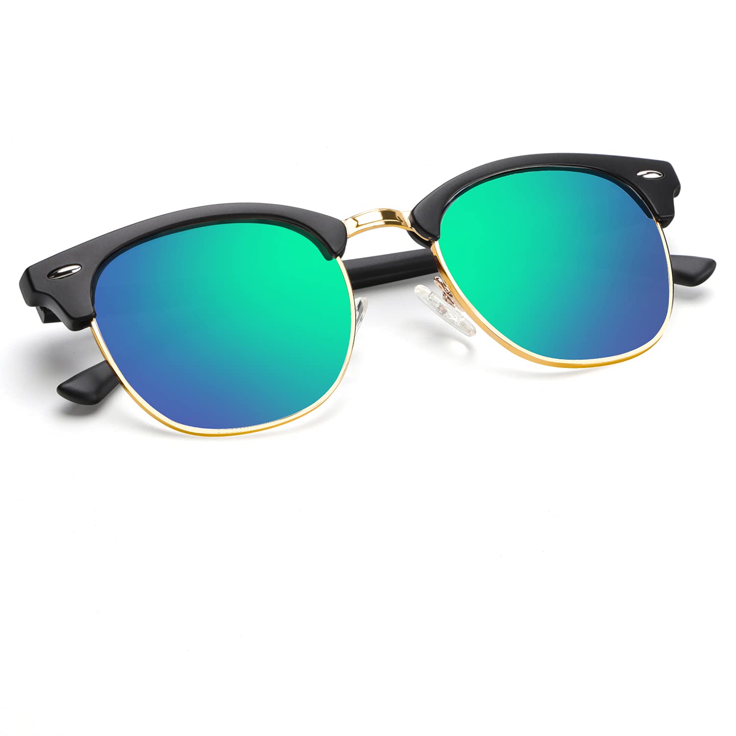 KALIYADI Polarized Sunglasses for Men and Women Semi-Rimless Frame Driving Sun glasses UV Blocking