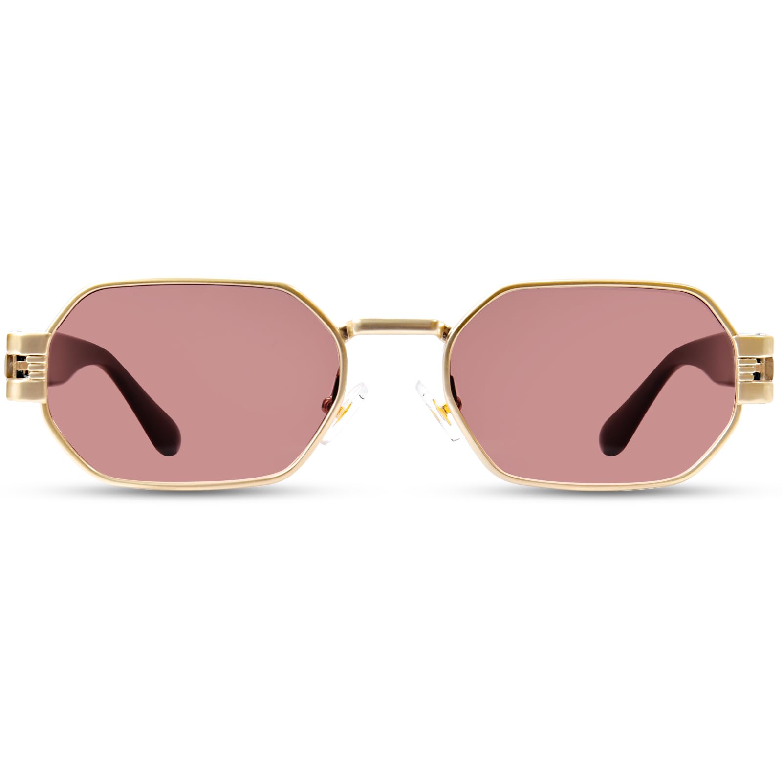 Retro Rectangle Sunglasses for Women Vintage Hexagon Frame Sun Glasses UV400 Protection Trendy Girls Glasses