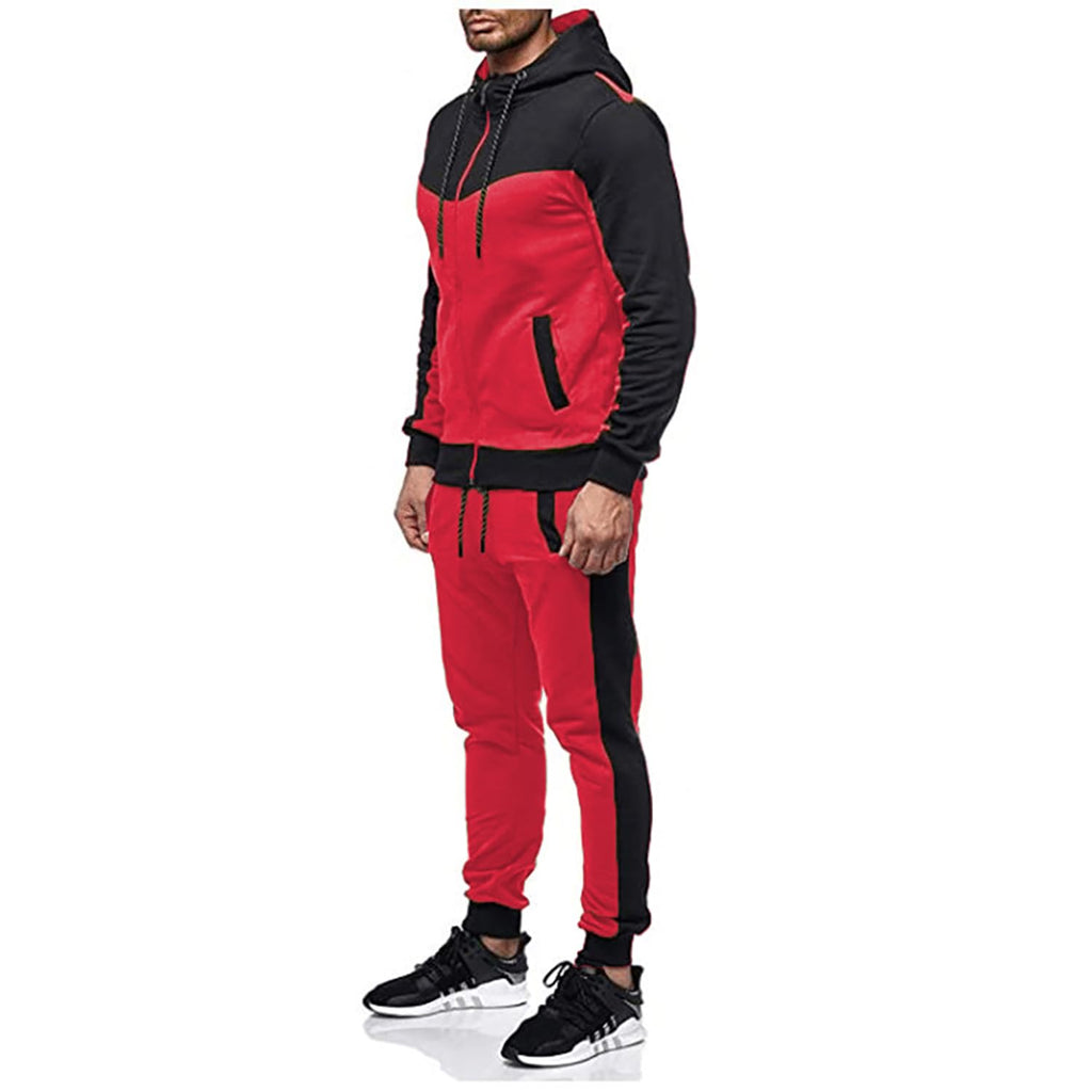 Marine Royal Track Suits for Men Set Full Zip Sweatsuit Outdoor Jogging Men Tracksuits